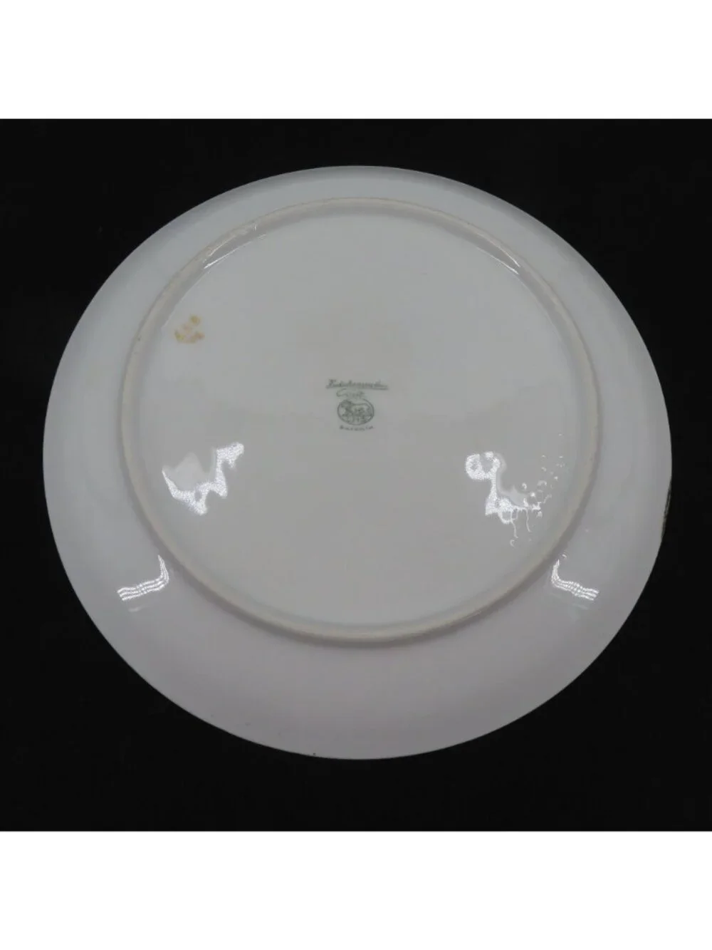 Hutschenreuther Selb Bavaria 10.6in B Gold Monogram Initial Solid White Plate